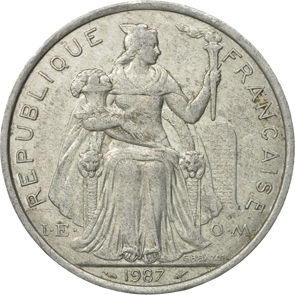 Monnaie, French Polynesia, 5 Francs, 1987, Paris, TB+, Aluminium, KM:12