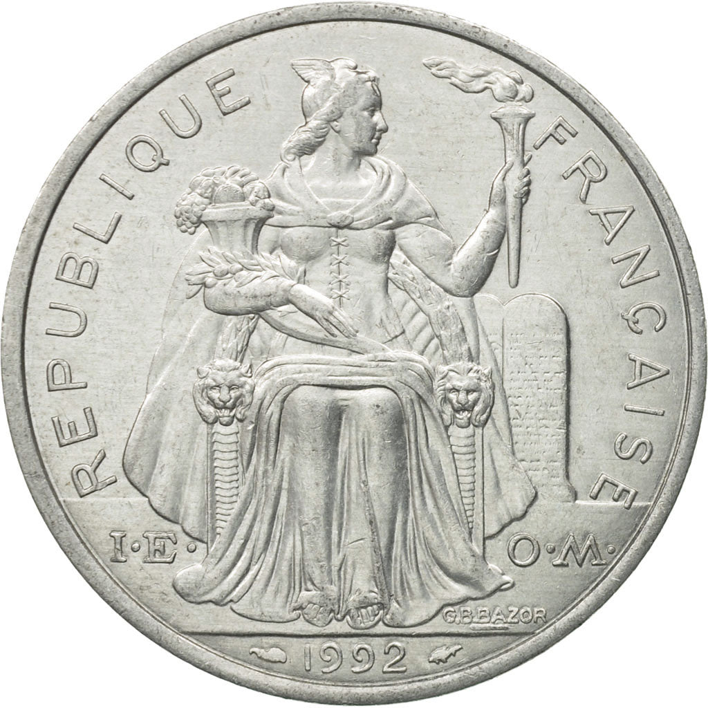 Monnaie, French Polynesia, 5 Francs, 1992, Paris, TTB, Aluminium, KM:12