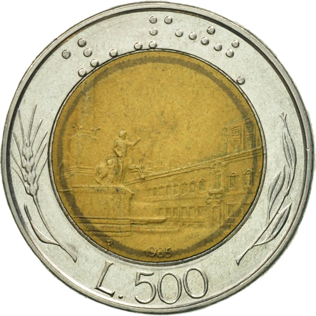 Coin, Italy, 500 Lire, 1985, Rome, VF(30-35), Bi-Metallic, KM:111