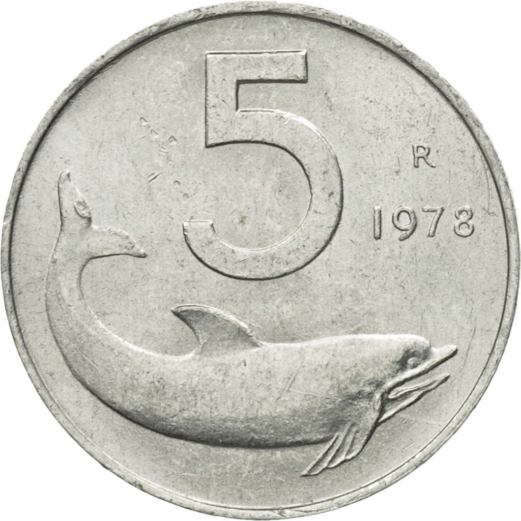 Moneda, Italia, 5 Lire, 1978, Rome, BC+, Aluminio, KM:92