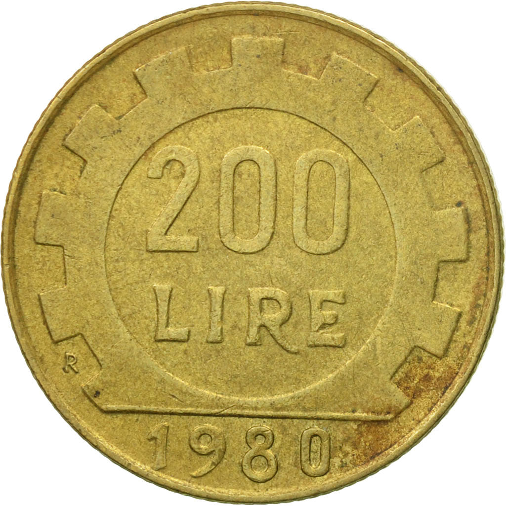Münze, Italien, 200 Lire, 1980, Rome, S, Aluminum-Bronze, KM:105