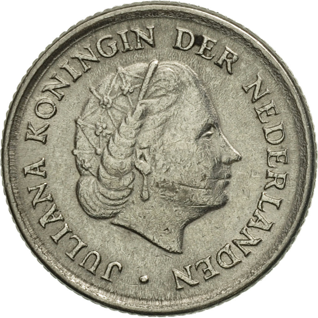 Coin, Netherlands, Juliana, 10 Cents, 1962, EF(40-45), Nickel, KM:182
