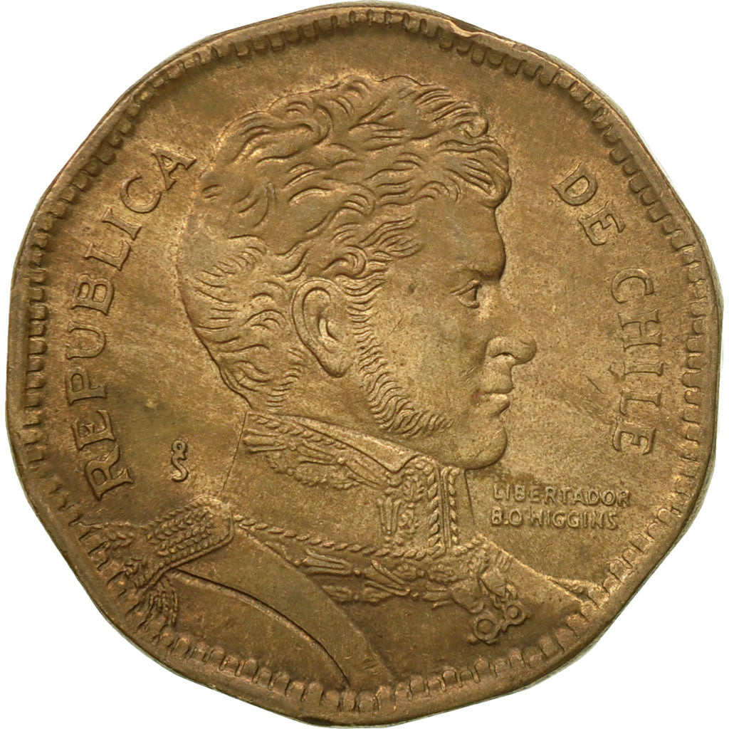 Coin, Chile, 50 Pesos, 1993, VF(30-35), Aluminum-Bronze, KM:219.2