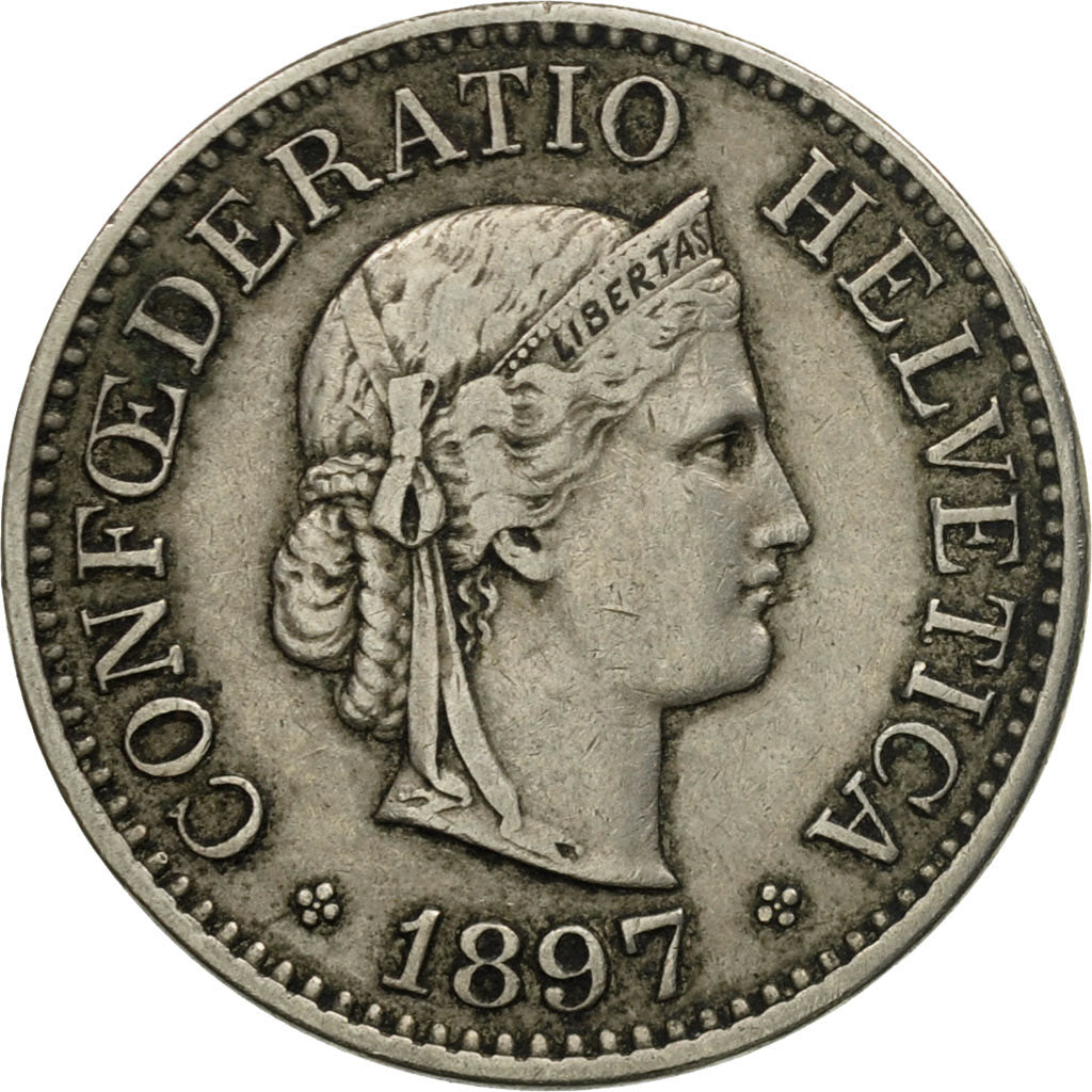 Munten, Zwitserland, 10 Rappen, 1897, Bern, ZF, Copper-nickel, KM:27