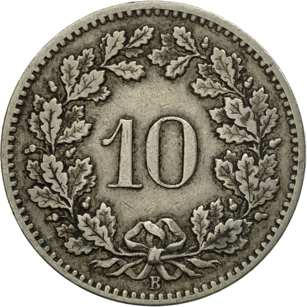 Munten, Zwitserland, 10 Rappen, 1897, Bern, ZF, Copper-nickel, KM:27