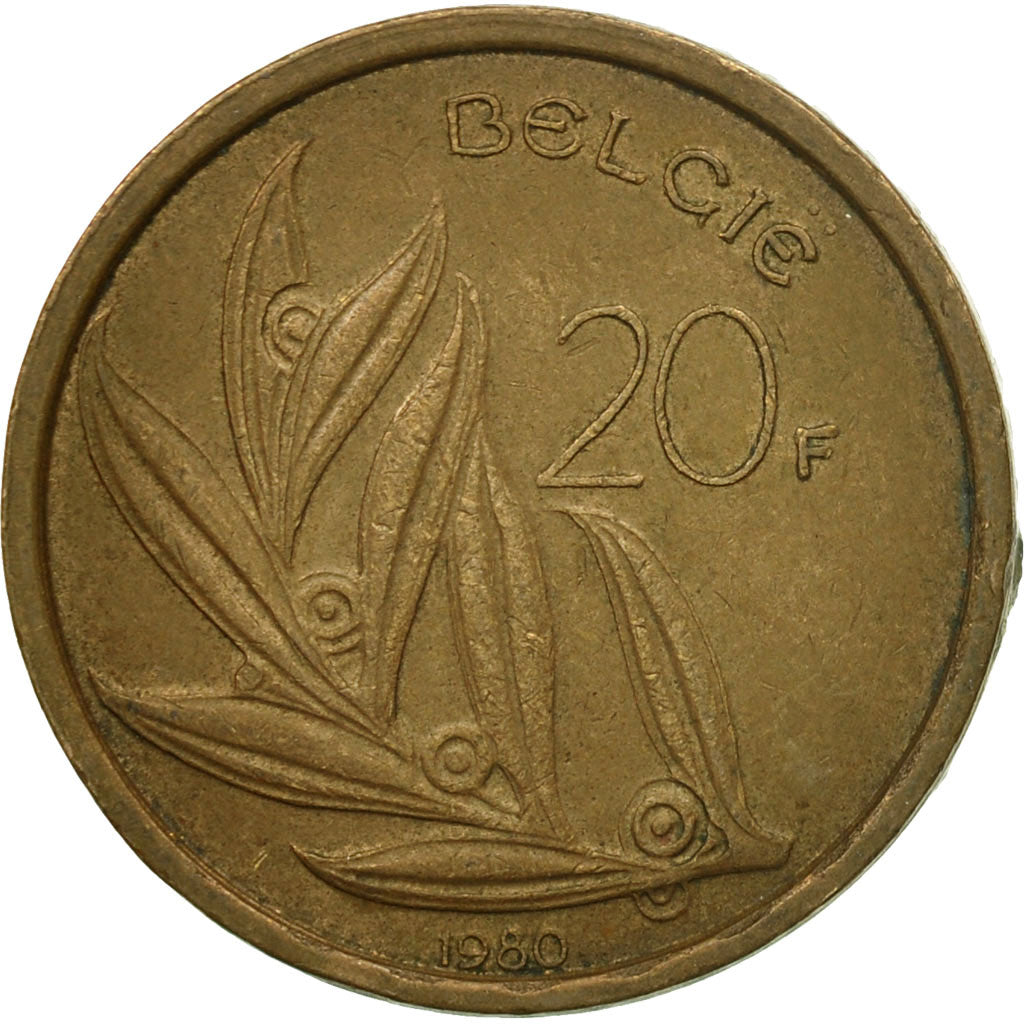 Münze, Belgien, 20 Francs, 20 Frank, 1980, S, Nickel-Bronze, KM:160