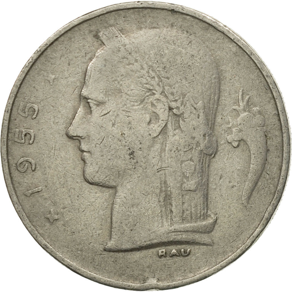 Coin, Belgium, Franc, 1955, VF(30-35), Copper-nickel, KM:142.1