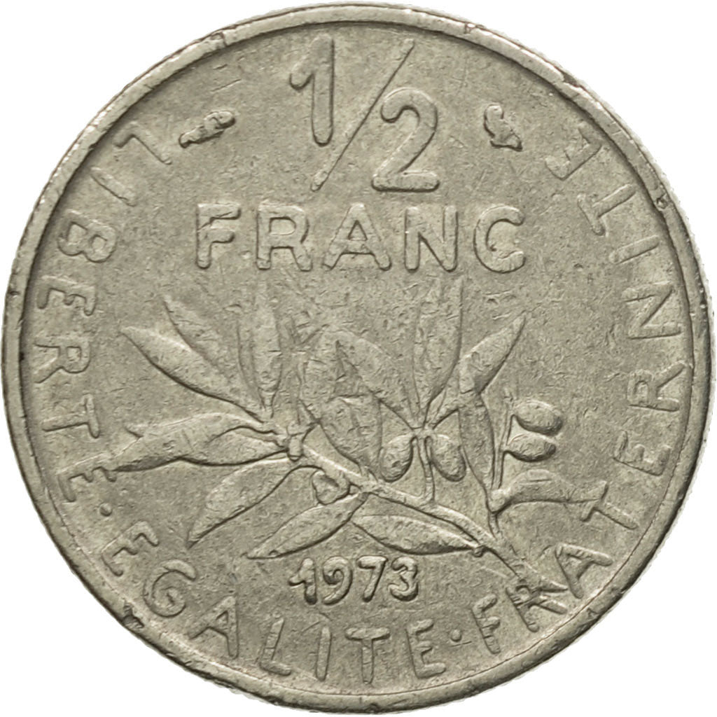 Moneta, Francia, Semeuse, 1/2 Franc, 1973, Paris, BB, Nichel, KM:931.1