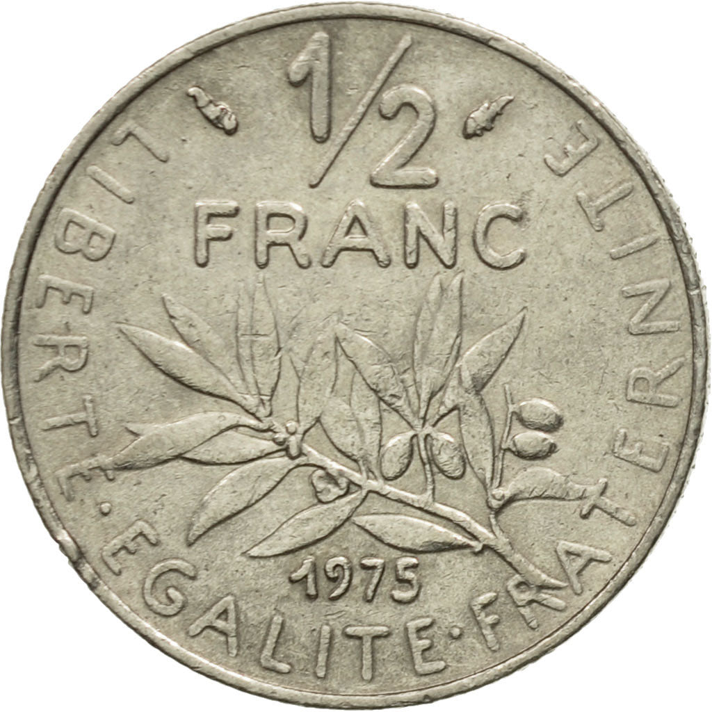 Coin, France, Semeuse, 1/2 Franc, 1975, Paris, EF(40-45), Nickel, KM:931.1