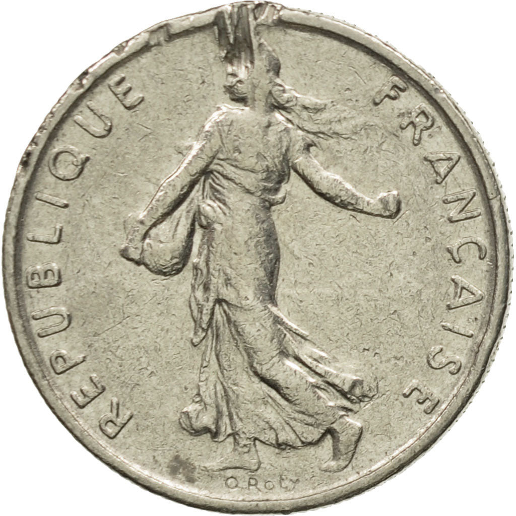 Moneta, Francia, Semeuse, 1/2 Franc, 1967, Paris, MB+, Nichel, KM:931.1