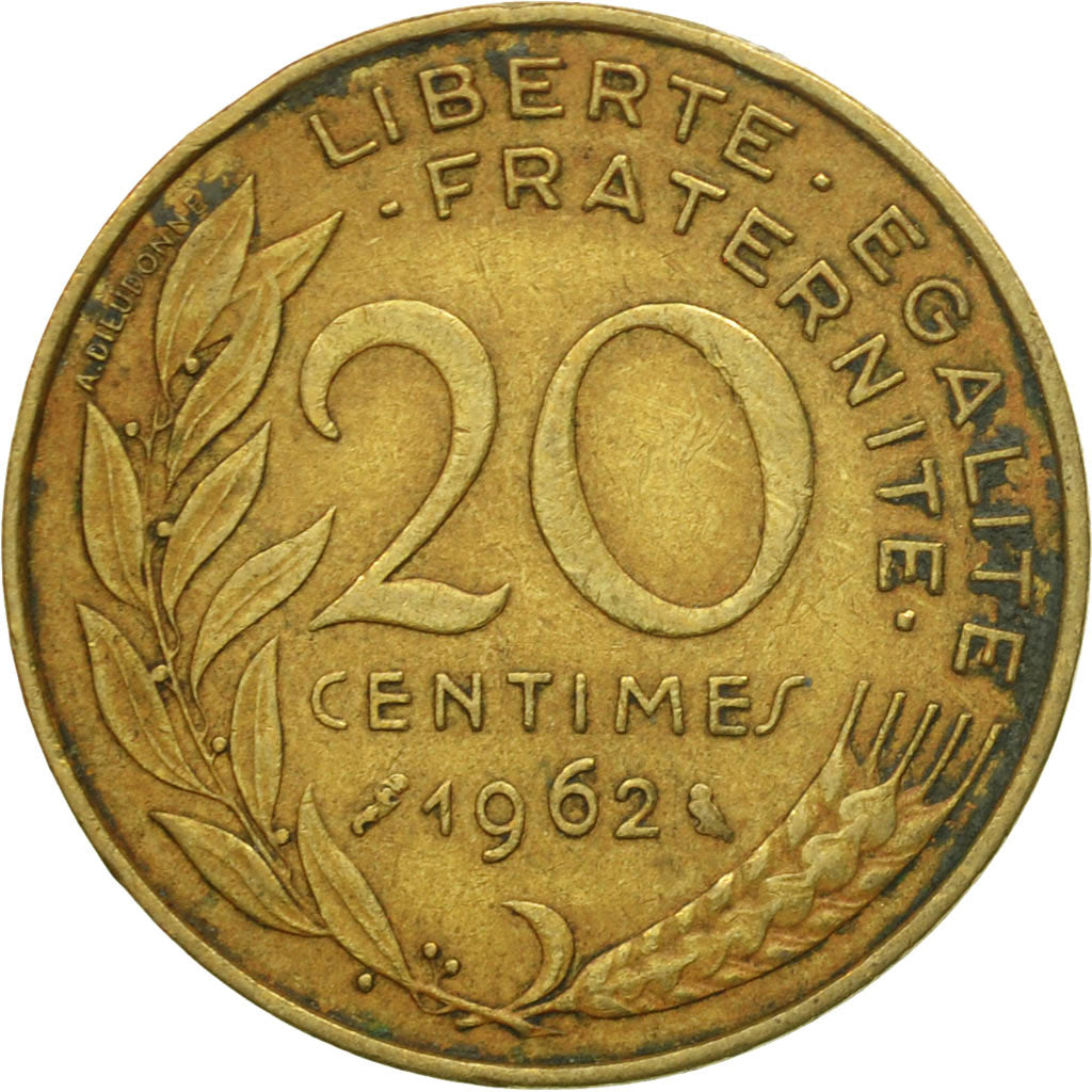 Coin, France, Marianne, 20 Centimes, 1962, Paris, VF(30-35), Aluminum-Bronze