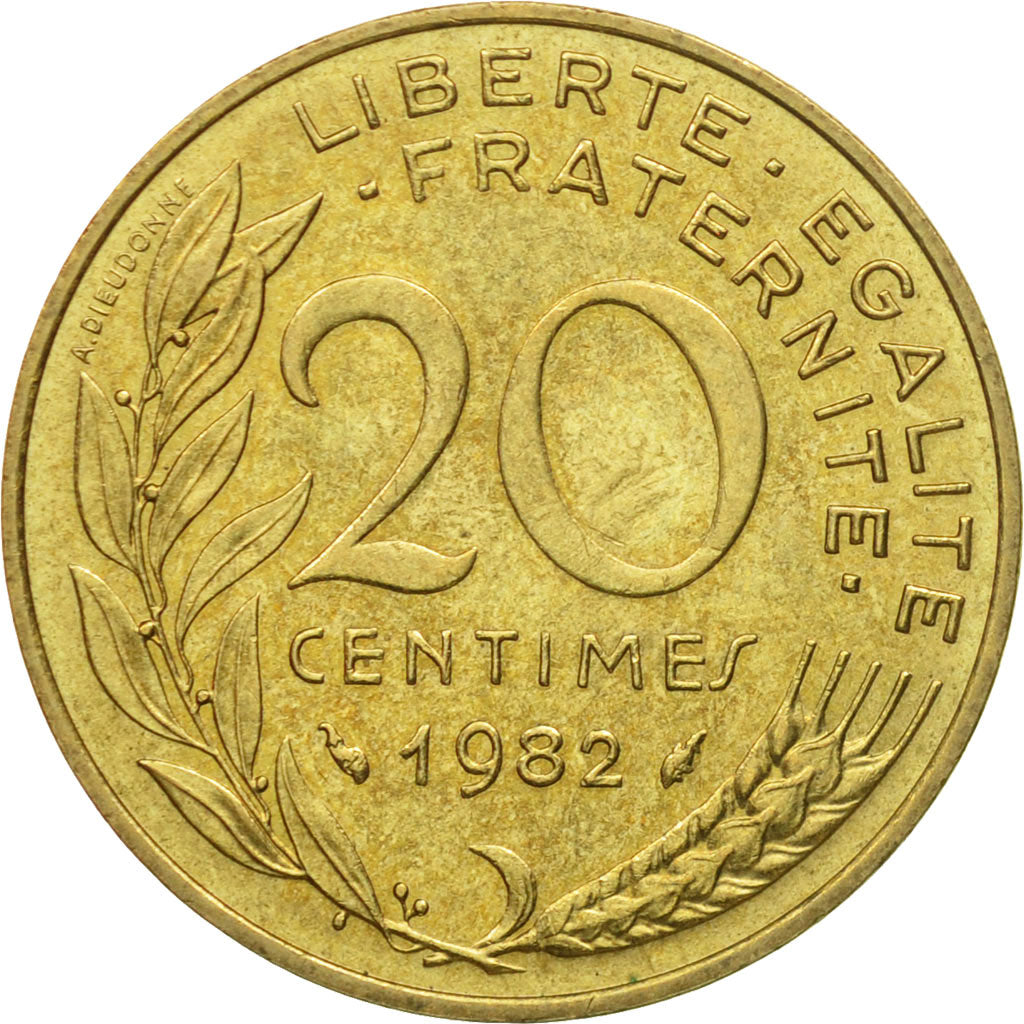 Coin, France, Marianne, 20 Centimes, 1982, Paris, EF(40-45), Aluminum-Bronze