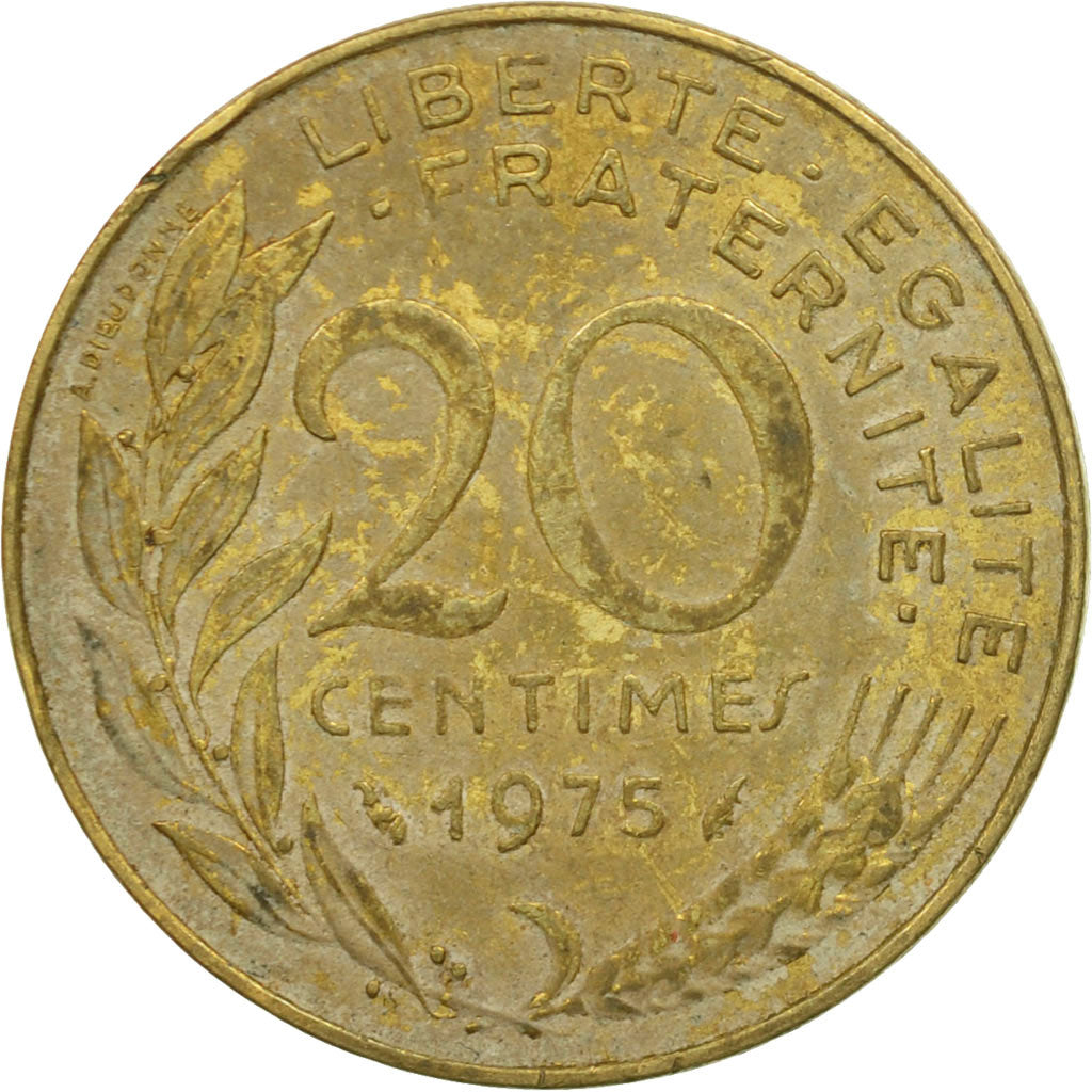 Coin, France, Marianne, 20 Centimes, 1975, Paris, VF(30-35), Aluminum-Bronze