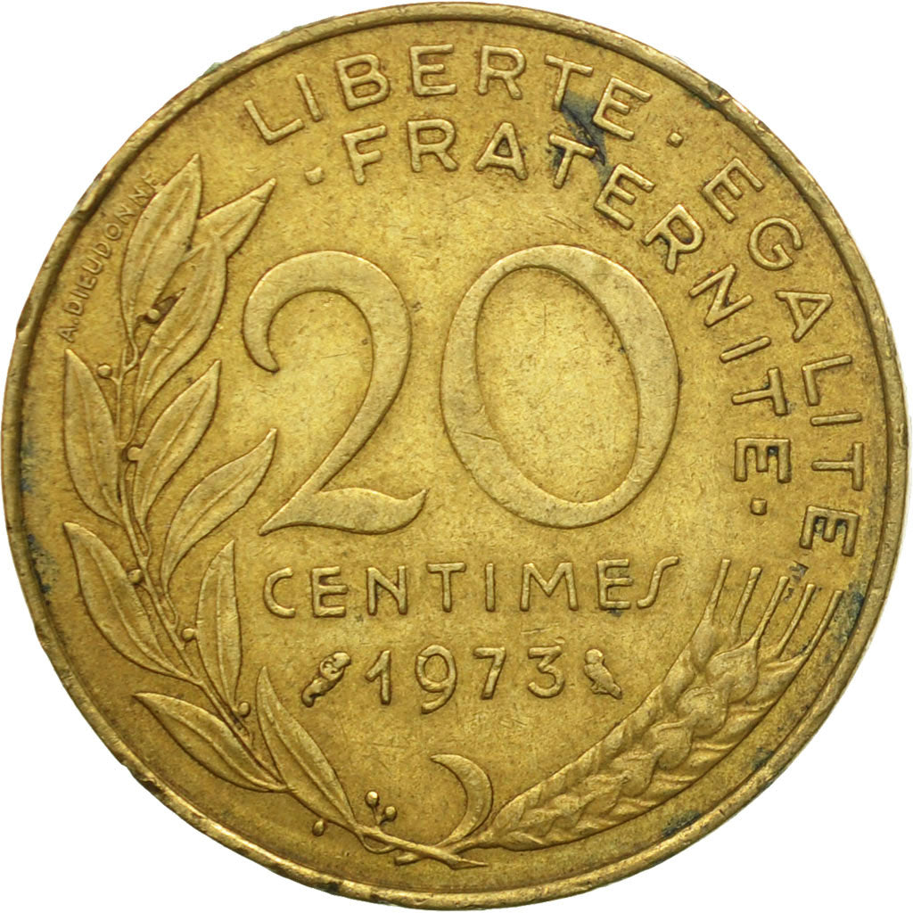 Coin, France, Marianne, 20 Centimes, 1973, Paris, VF(30-35), Aluminum-Bronze