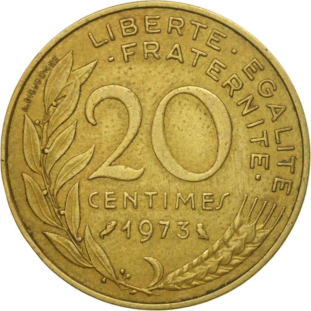 Coin, France, Marianne, 20 Centimes, 1973, Paris, EF(40-45), Aluminum-Bronze