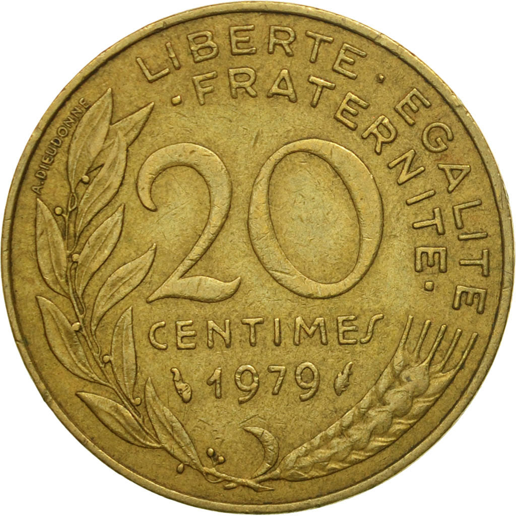 Coin, France, Marianne, 20 Centimes, 1979, Paris, EF(40-45), Aluminum-Bronze