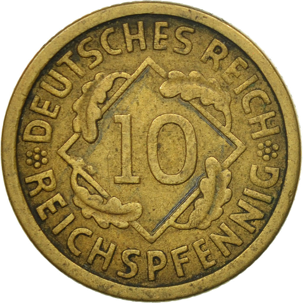 Moneta, GERMANIA, REPUBBLICA DI WEIMAR, 10 Reichspfennig, 1926, Berlin, MB+