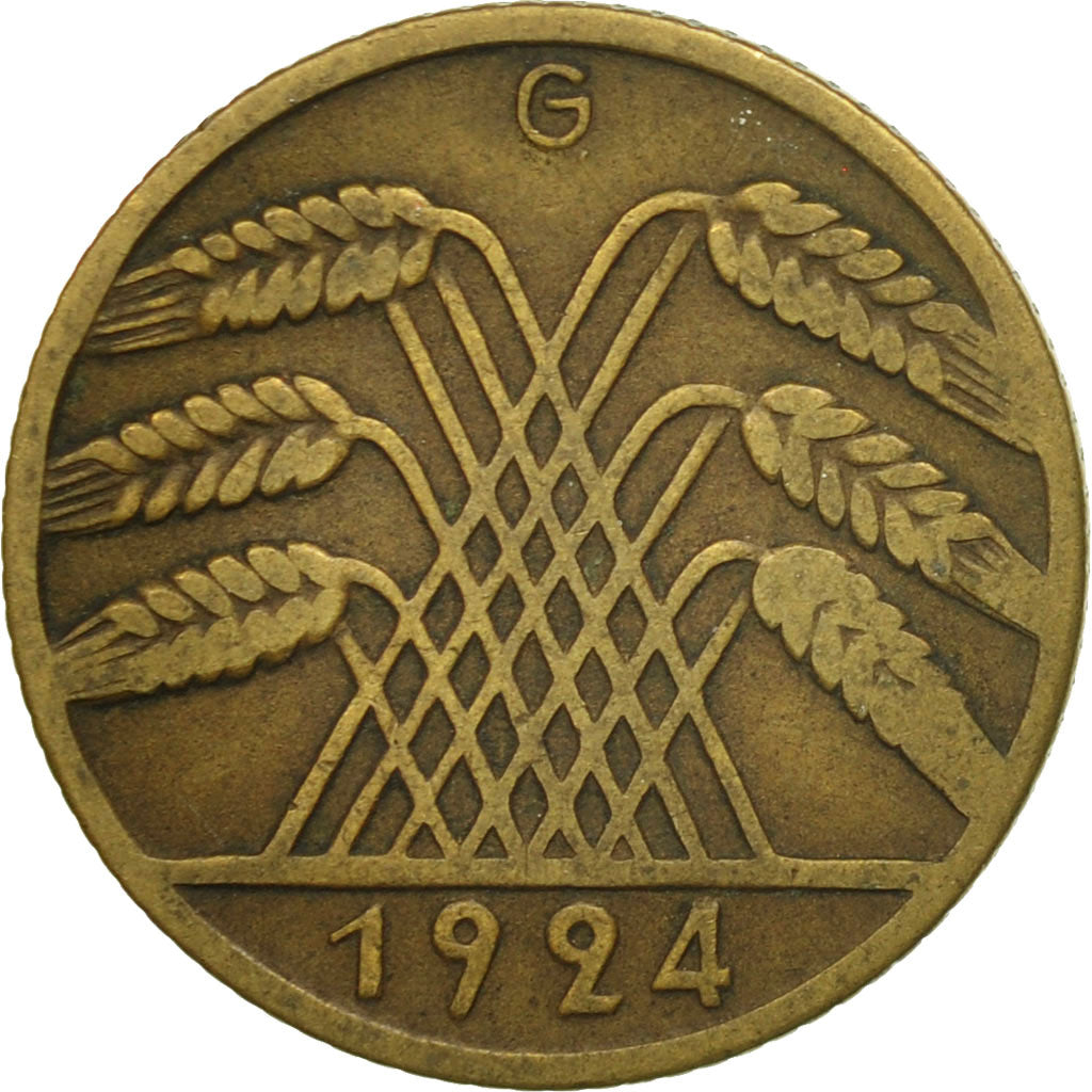 Monnaie, Allemagne, République de Weimar, 10 Rentenpfennig, 1924, Karlsruhe