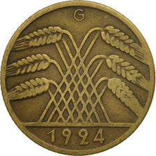 Monnaie, Allemagne, République de Weimar, 10 Rentenpfennig, 1924, Karlsruhe