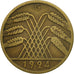Monnaie, Allemagne, République de Weimar, 10 Rentenpfennig, 1924, Karlsruhe