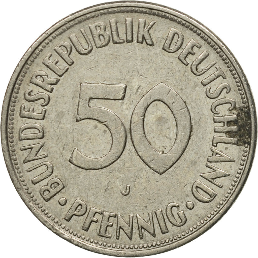 Münze, Bundesrepublik Deutschland, 50 Pfennig, 1974, Hambourg, S+