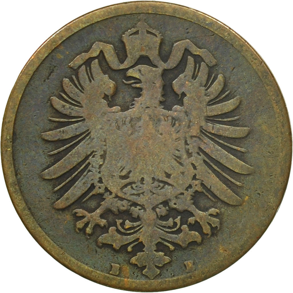 Coin, GERMANY - EMPIRE, Wilhelm I, 2 Pfennig, 1875, Munich, VF(30-35), Copper