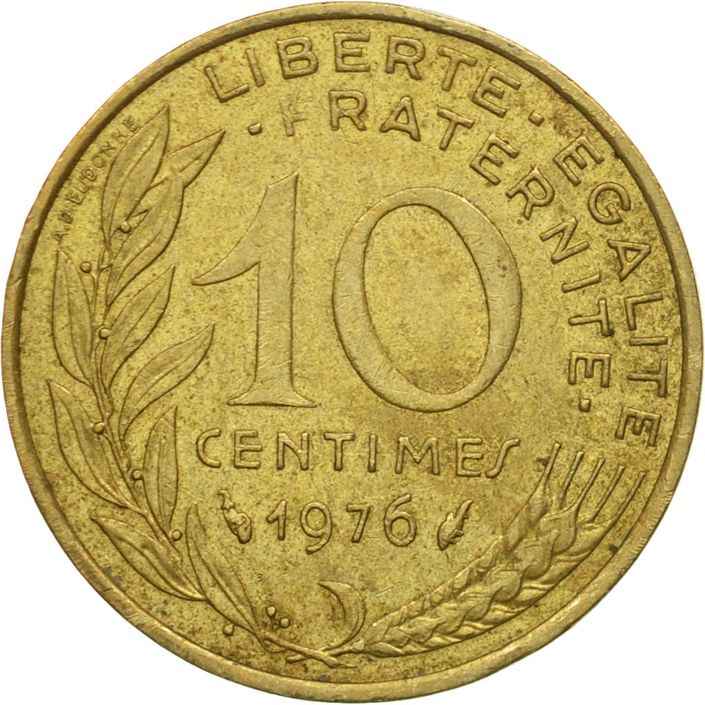 Moneda, Francia, Marianne, 10 Centimes, 1976, Paris, MBC, Aluminio - bronce