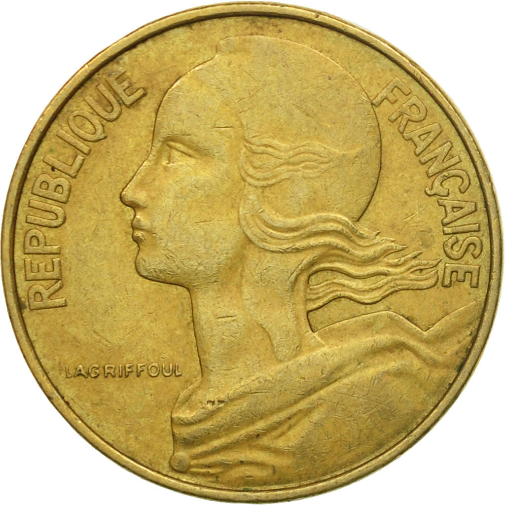 Moneda, Francia, Marianne, 10 Centimes, 1977, Paris, MBC, Aluminio - bronce