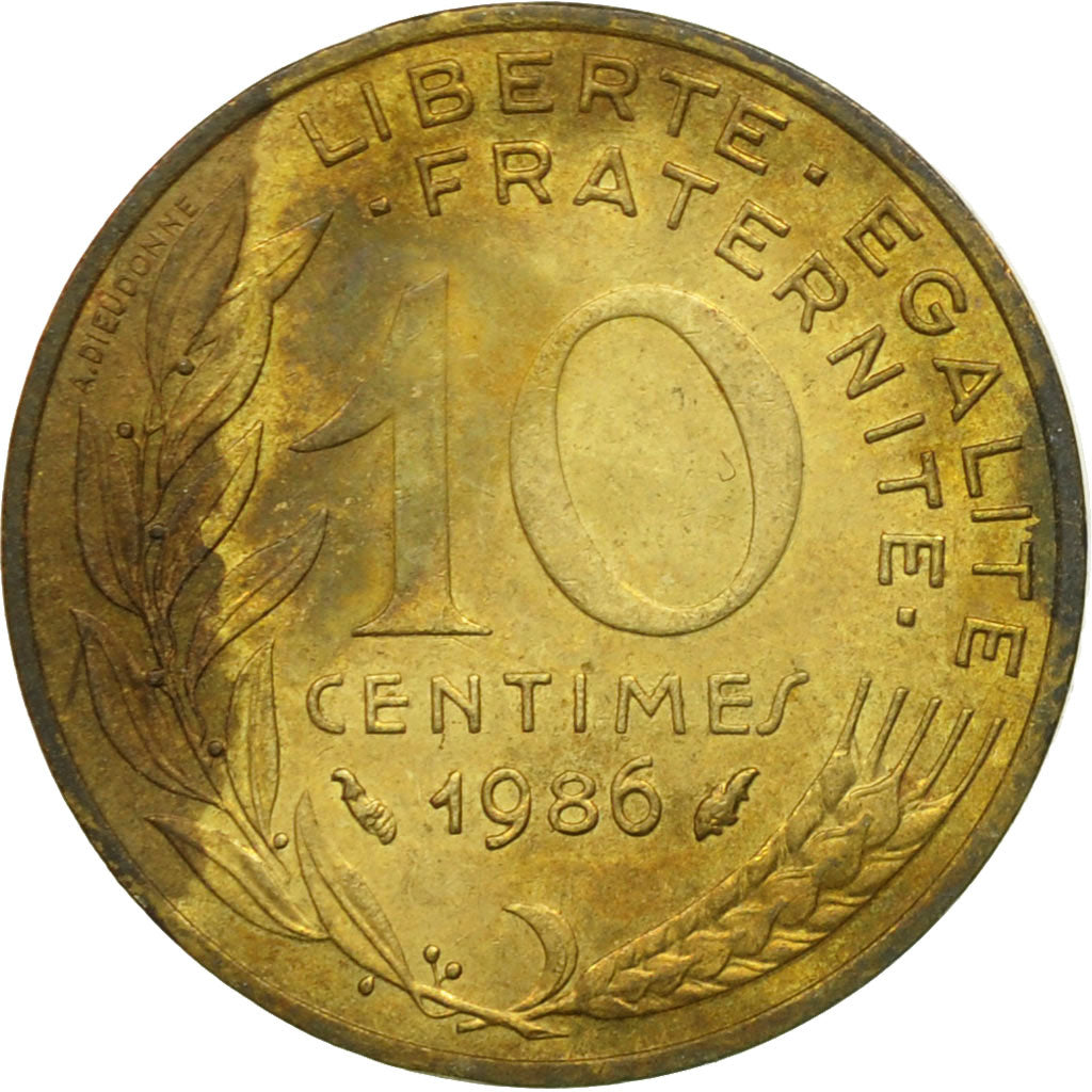 Coin, France, Marianne, 10 Centimes, 1986, Paris, VF(20-25), Aluminum-Bronze