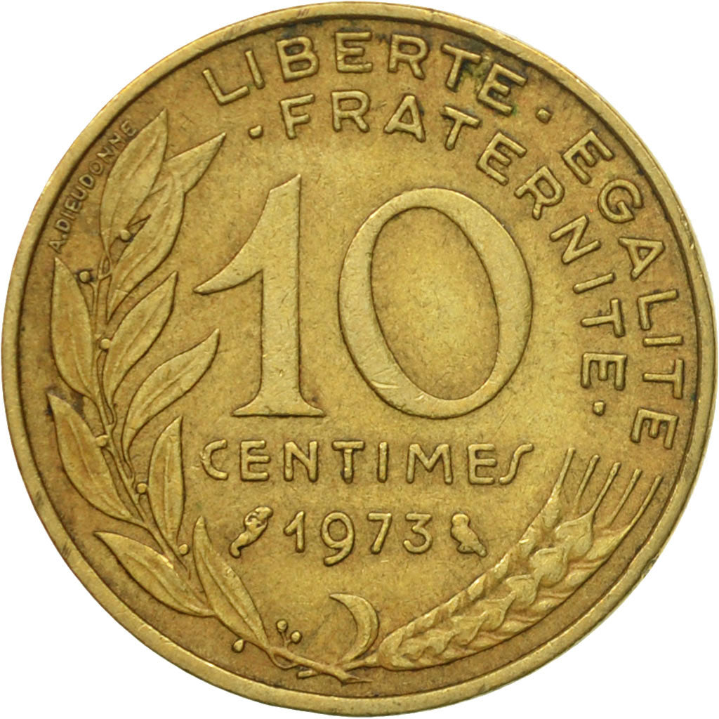 Coin, France, Marianne, 10 Centimes, 1973, Paris, EF(40-45), Aluminum-Bronze