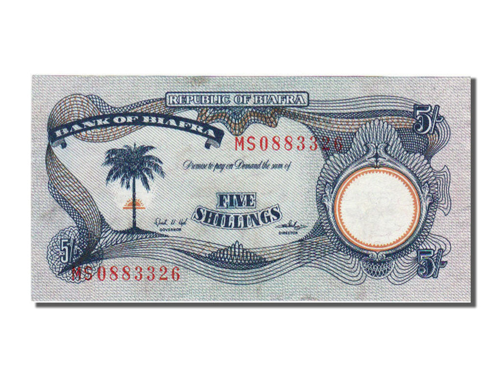 Biafra, 5 Shillings, 1968, KM #3a, AU(55-58), MS0883326
