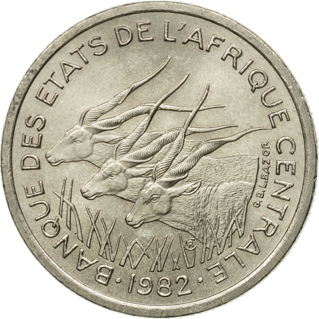 Münze, Zentralafrikanische Staaten, 50 Francs, 1982, Paris, SS+, Nickel, KM:11