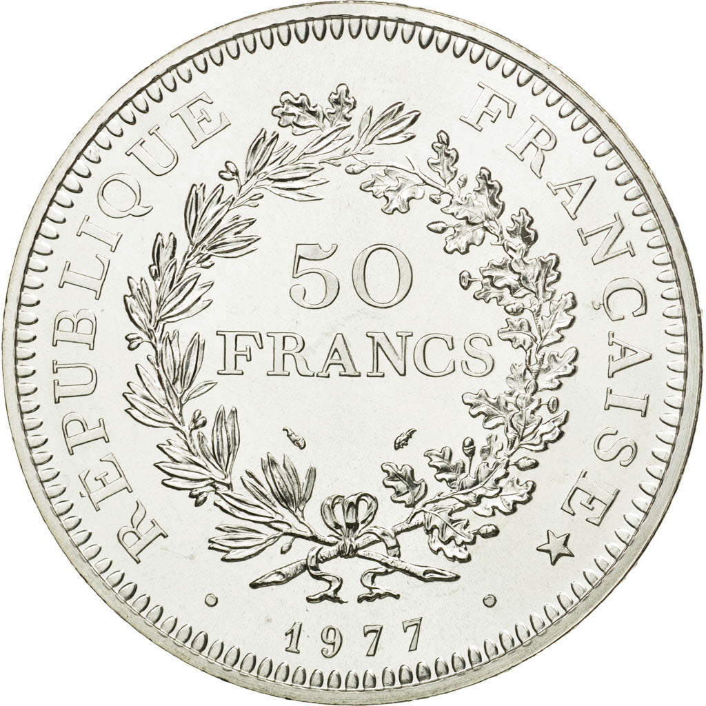 Münze, Frankreich, Hercule, 50 Francs, 1977, Paris, STGL, Silber, KM:941.1