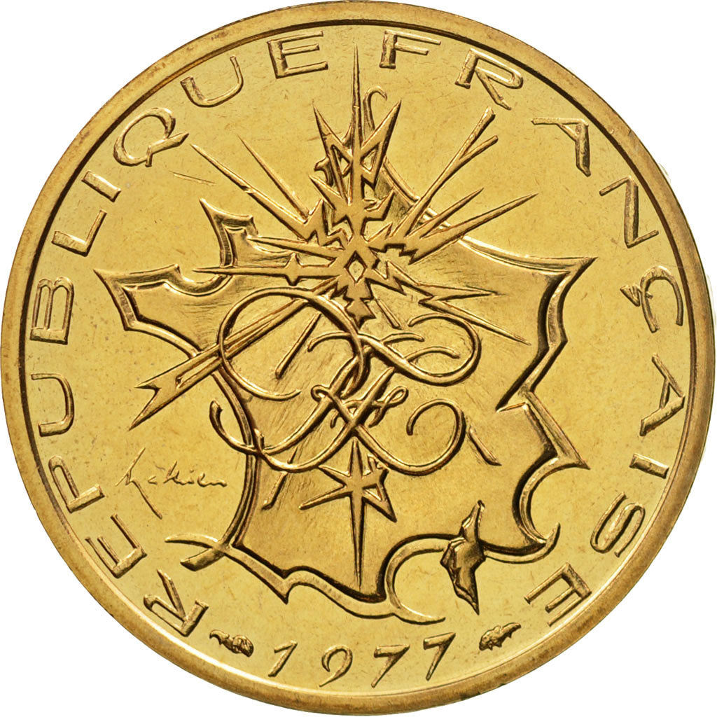 Coin, France, Mathieu, 10 Francs, 1977, Paris, MS(65-70), Nickel-brass, KM:940