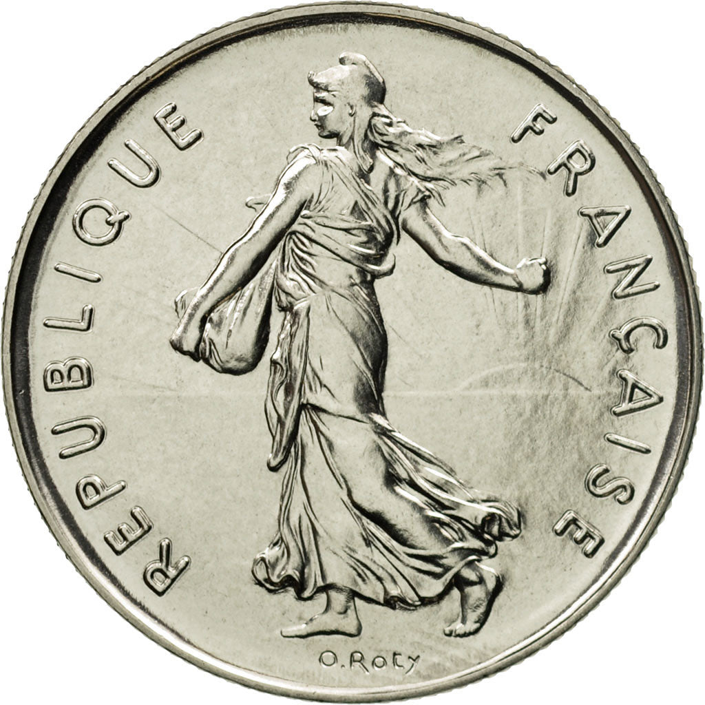 Coin, France, Semeuse, 5 Francs, 1977, Paris, MS(65-70), Nickel Clad