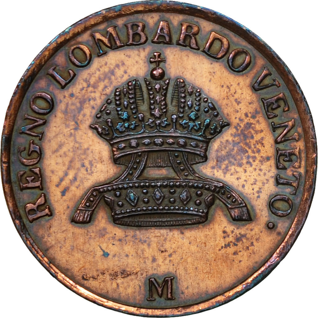 Monnaie, États italiens, LOMBARDY-VENETIA, Centesimo, 1839, Milan, TB, Cuivre