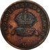 Monnaie, États italiens, LOMBARDY-VENETIA, Centesimo, 1822, Milan, TB, Cuivre