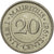 Coin, Mauritius, 20 Cents, 1987, EF(40-45), Nickel plated steel, KM:53