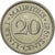 Moneta, Mauritius, 20 Cents, 1987, EF(40-45), Nickel platerowany stalą, KM:53