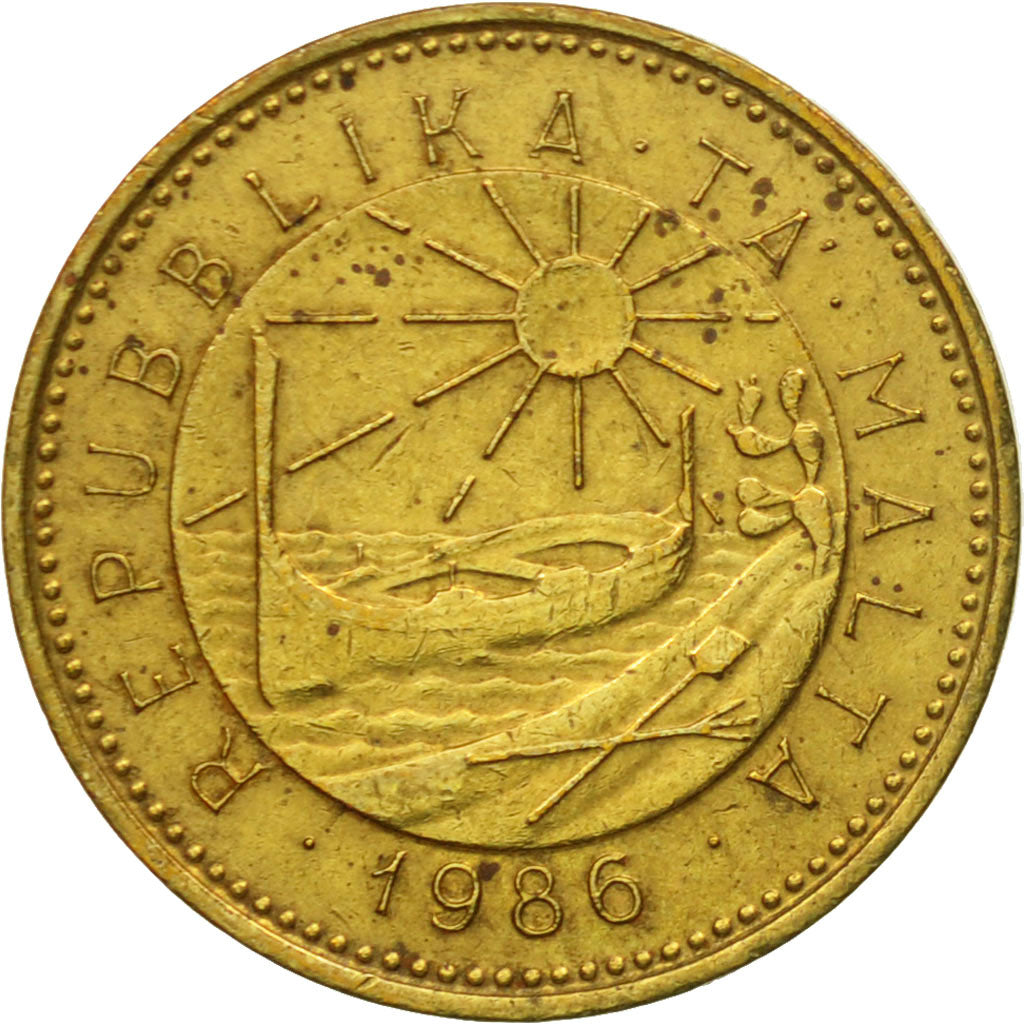 Munten, Malta, Cent, 1986, FR+, Nickel-brass, KM:78