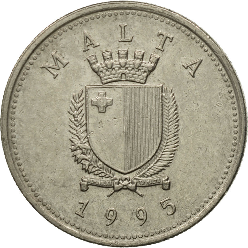 Moneta, Malta, 10 Cents, 1995, MB+, Rame-nichel, KM:96
