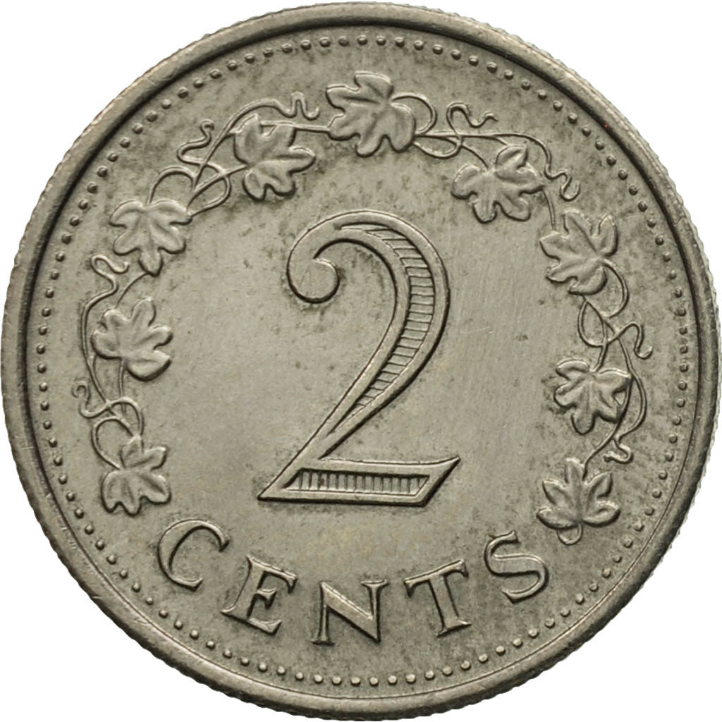 Moneta, Malta, 2 Cents, 1976, British Royal Mint, BB, Rame-nichel, KM:9