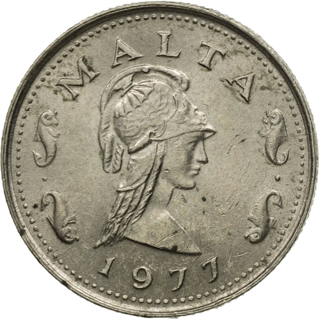 Moneta, Malta, 2 Cents, 1977, British Royal Mint, MB+, Rame-nichel, KM:9
