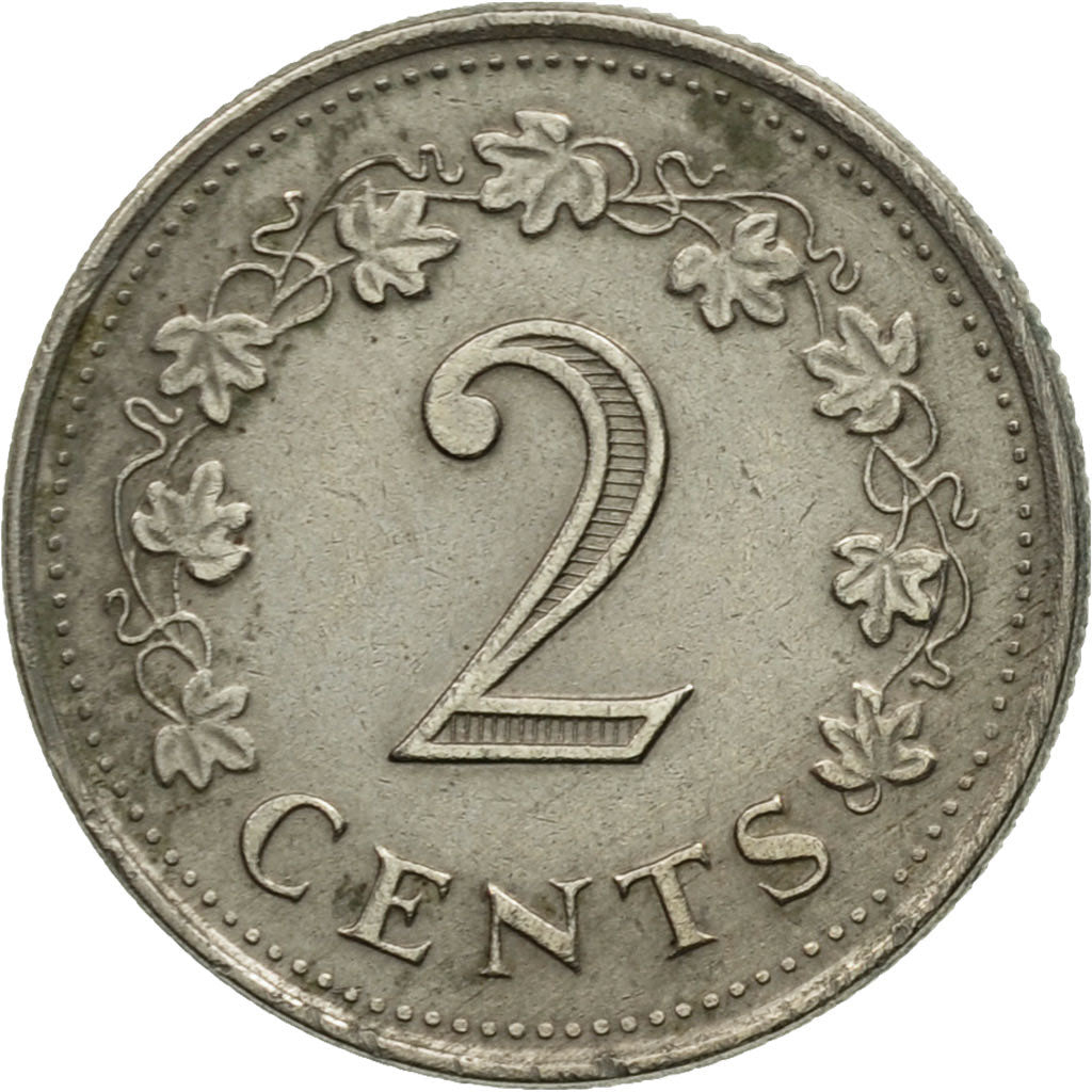 Moneta, Malta, 2 Cents, 1982, British Royal Mint, BB, Rame-nichel, KM:9