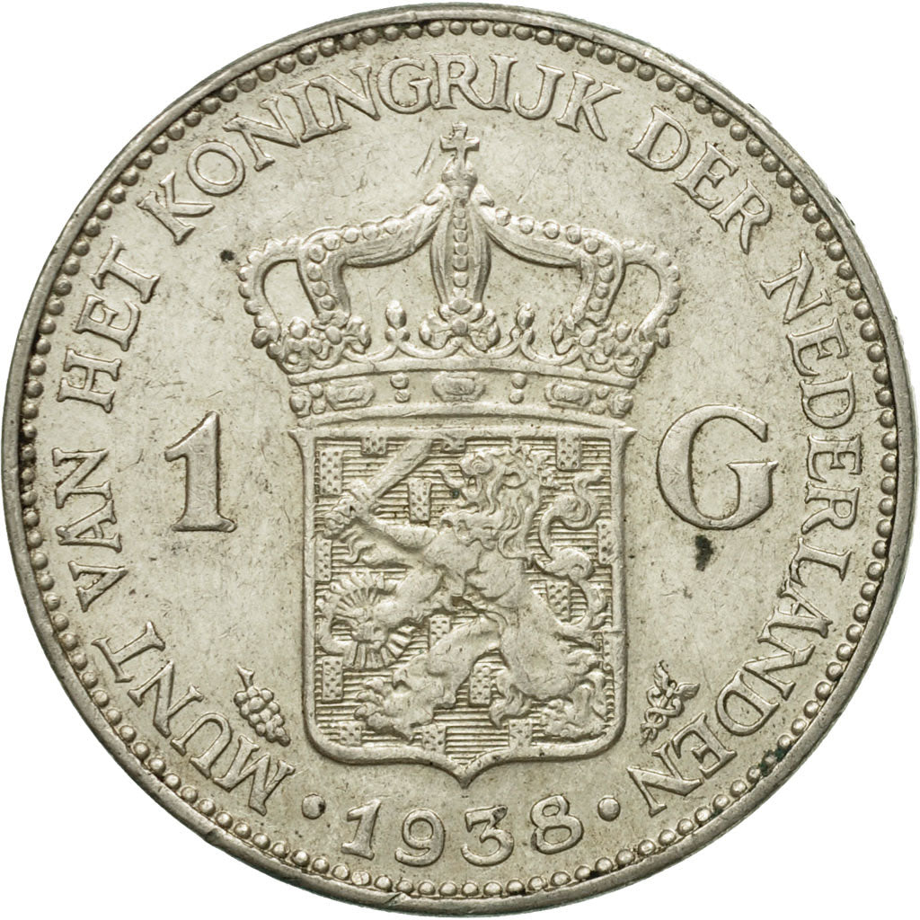 Münze, Niederlande, Wilhelmina I, Gulden, 1938, Brussels, S+, Silber, KM:161.1