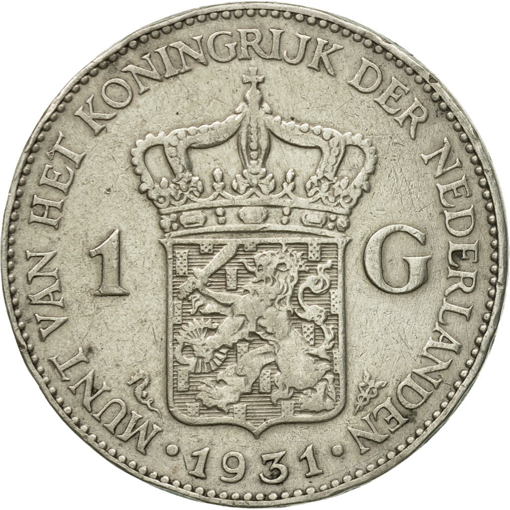 Munten, Nederland, Wilhelmina I, Gulden, 1931, ZF, Zilver, KM:161.1