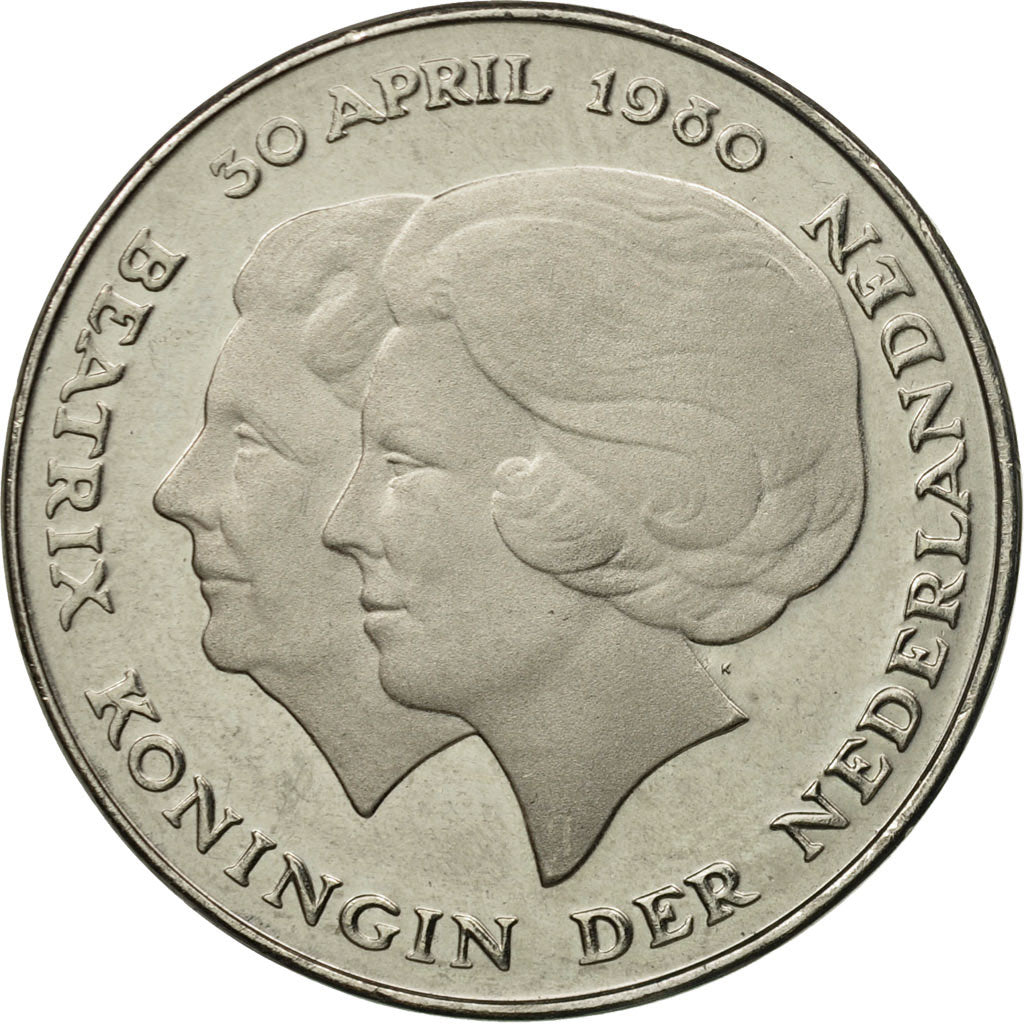 Münze, Niederlande, Beatrix, 2-1/2 Gulden, 1980, SS, Silber, KM:201a