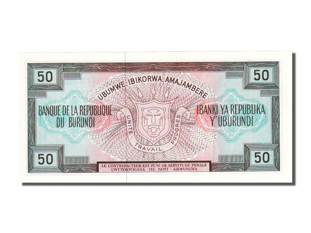 Banknote, Burundi, 50 Francs, 1979, 1979-05-01, UNC(65-70)