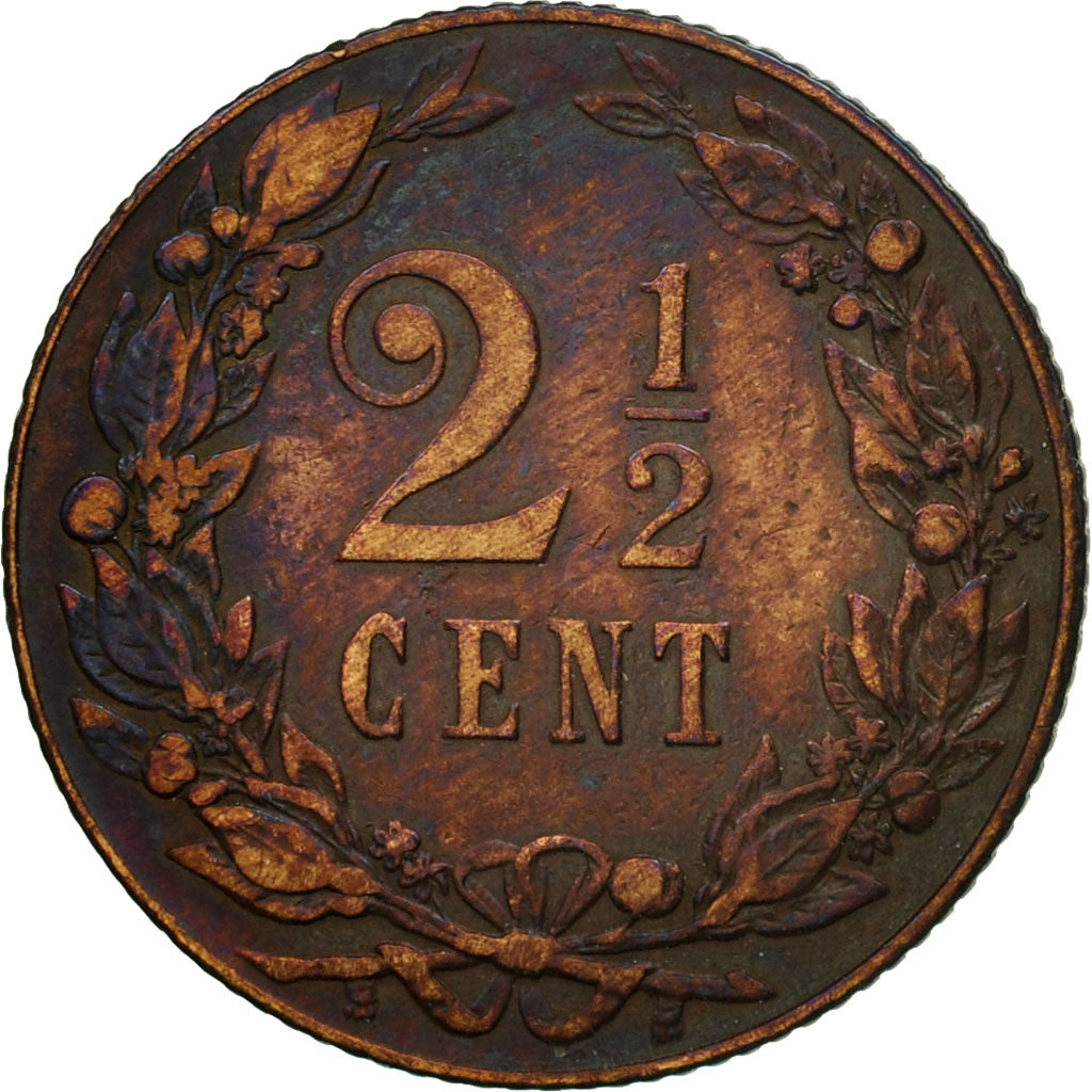 Moneda, Países Bajos, Wilhelmina I, 2-1/2 Cent, 1905, BC+, Bronce, KM:134