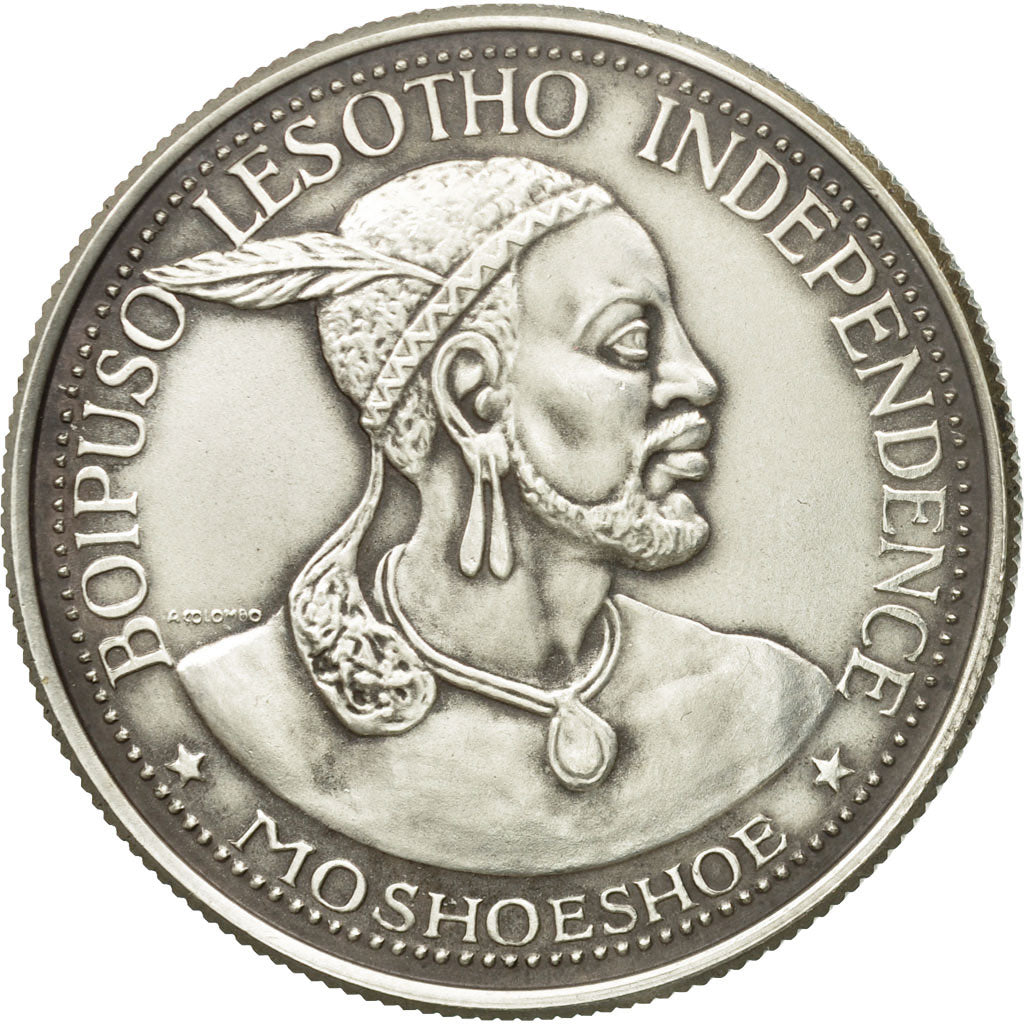 Münze, Lesotho, Moshoeshoe II, 50 Licente, Lisente, 1966, SS, Silber, KM:4.1